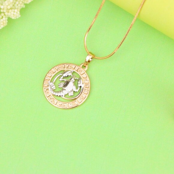 "Rose Gold Cancer Zodiac Pendant with Crab Symbol and Sign Circle, XPPT1448 - Picture 12 of 13